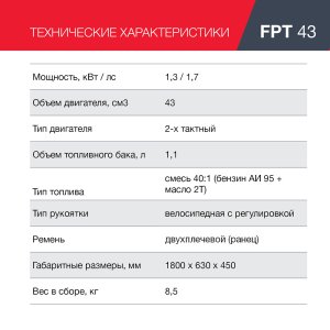 Бензиновый триммер FUBAG FPT 43 в Чите фото