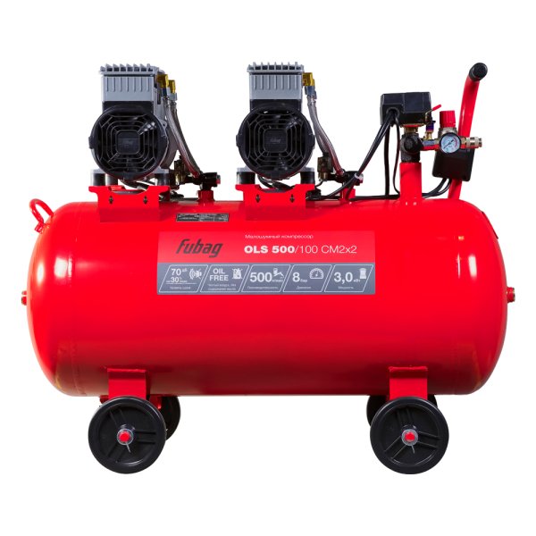 Компрессор воздушный безмасляный малошумный FUBAG OLS 500/100 CM2х2 + Набор пневмоинструмента (5 предметов) в ПОДАРОК в Чите фото