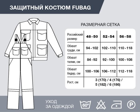 Защитный костюм Fubag размер 52-54 рост 4 в Чите фото