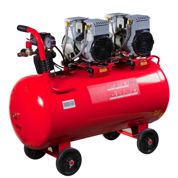 Компрессор воздушный безмасляный малошумный FUBAG OLS 500/100 CM2х2 + Набор пневмоинструмента (5 предметов) в ПОДАРОК в Чите фото