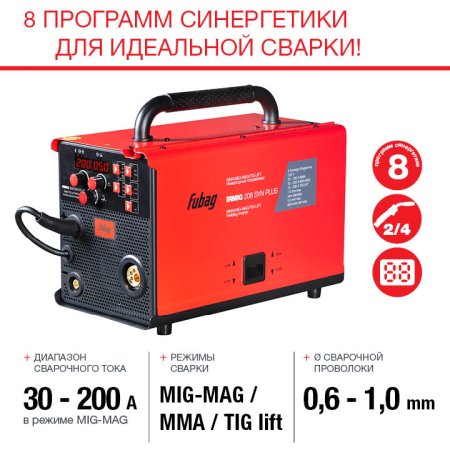 FUBAG Сварочный полуавтомат IRMIG 208 SYN PLUS c горелкой FB 250 3m в Чите фото