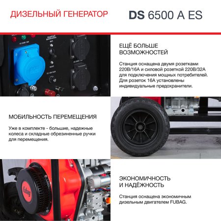 FUBAG Дизельный генератор с электростартером и коннектором автоматики DS 6500 A ES в Чите фото