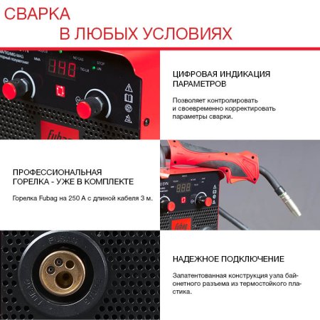 FUBAG Сварочный полуавтомат IRMIG 180 SYN с горелкой 250 А 3 м в комплекте в Чите фото