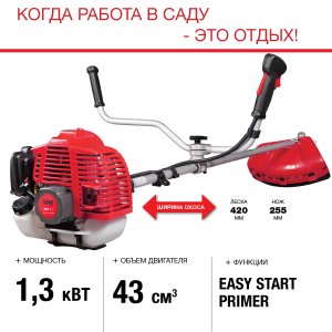 FUBAG Бензиновый триммер FPT 43 + Триммерная леска  сечение витой квадрат L 130 м * 2.4 мм в ПОДАРОК в Чите фото