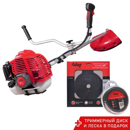 Бензотриммер FUBAG FPT 52 + Триммерная леска (круглое сечение) 130 м, 2,4 мм + Триммерный диск (4 лопасти) 255 мм, 25,4 мм, 1,6 мм