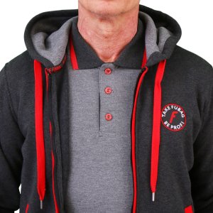 Серо-красная толстовка Fubag с капюшоном  размер XL в Чите фото